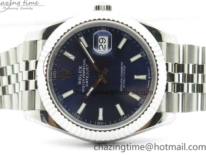 0114 SportInspired DateJust 41MM 126334 904L SS VRF 1:1 Best Edition Blue Dial Stick Markers on SS Jubilee Bracelet A 2903